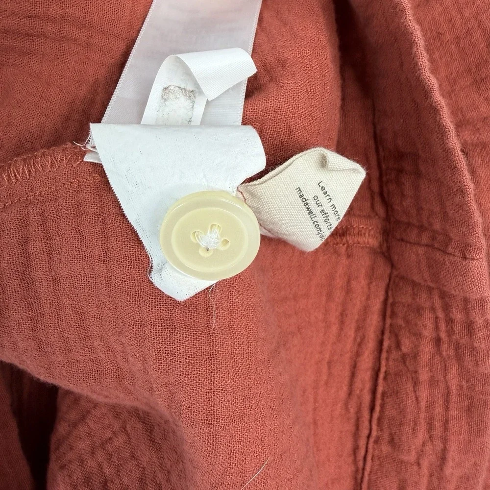 Madewell Women's Double Cotton Gauze‎ Oversized Pajama Shirt SZ-Large) cinnamon